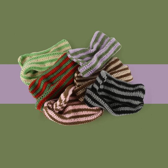 Crochet Hats for Women Cat Beanie Vintage Fox Hat Grunge Slouchy Beanies - Picture 2 of 7